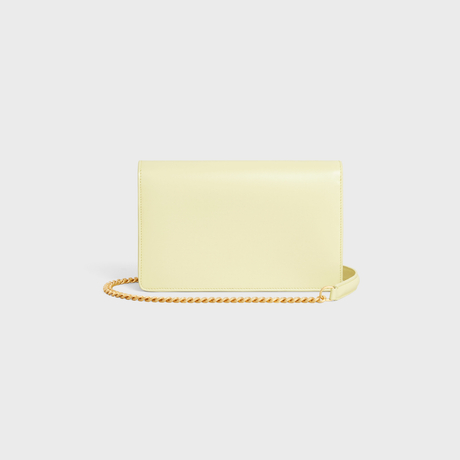 WALLET ON CHAIN MARGO IN SHINY CALFSKIN LIGHT YELLOW - Image 3